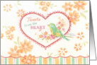 Thinking of You Tweets From the Heart Bird Blessings card