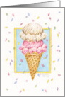 Birthday Friend Ice Cream Double Decker Cone Sweet Celebration card