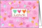 Valentine’s Day Wedding Love Postage Stamp Love and Happiness card