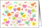 Valentine’s Day I Love YOU Hearts Conversation Candies card