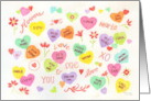 Valentine’s Day Happy Hearts Words Flowers I Love You card