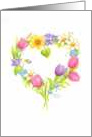 Wedding Religious Congratulations Spring Floral Heart Wreath card