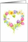 Wedding Christian Floral Heart Wreath God Bless Love Happiness card