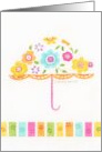 Thinking of You Flower Umbrella Caring Thoughts Sunshine and Flowers card