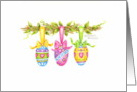 Easter Three Heart Eggs On A Branch Special Day Love Joy Happiness card