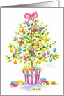 Easter Christian Egg Tree in Garden Pot card