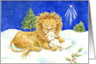 Christmas Lion and Lamb World Peace card