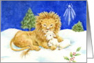 Christian Christmas Lion and Lamb World of Peace card