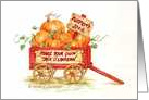Friend Halloween Pumpkin Wagon card