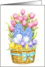 Easter Colorful Floral Beauty Spring Basket of Joy card