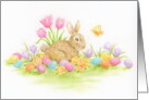 Friend and Family Easter Rabbit Colored Eggs Flowers Joys of Spring card