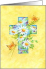 Christian Birthday Daisy Cross Butterflies Birthday Blessings card