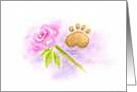 National Dog Day Rose Paw Print card