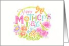 Mother’s Day Spring Flower Basket Bright and Beautiful Day card