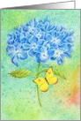 Thinking of You Blue Hydrangea and Butterfly card