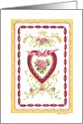 Valentine’s Day Birthday Victorian Heart and Flowers Beautiful Day card