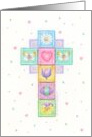 Christian Easter Cross Patchwork Celebrate God Joys Blessings card