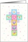 Christian Easter Cross Patchwork Blessings card
