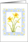 Easter Yellow Daffodils Gingham Delight card