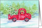 Christmas Red Truck Country Christmas Traveling Joys card