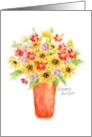 Thanksgiving Christian Beautiful Sunflower in Vase Blessings card