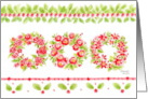 Christmas Gift Enclosed Wreath Trio of Flowers Enjoy card