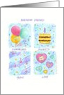 Birthday All About YOU Dreams Wishes Surprise Sweets Music Love card