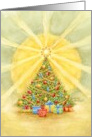 Christmas Tree Bright Star of Light Joy and Peace card