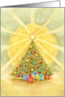 Christmas Gift Enclosed Tree Bright Star of Light card