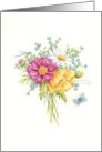 Birthday Summer Flower Bouquet of Happiness card