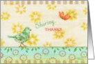 Friend Thanksgiving Bird and Butterfly Sharing Thanks of Friendship card
