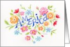 America Floral Heart Greetings From the United States card