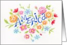 Welcome To The United States of America Floral Heart card