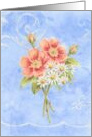 Birthday Christian Peach Rose Bouquet Caring God Bless card