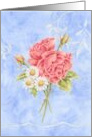 Wedding Congratulations Pink Rose Bouquet Beautiful Blessings card