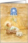 Christmas Christian Jesus in Manger Child of Peace Joy Shining Light card
