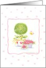 Birthday Topiary and Rose Basket Special Day Love Happiness card