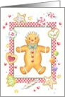 Christmas Gingerbread Man Cookie Goodies Joy and Fun card