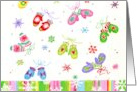 Christmas Holiday Mittens and Snowflakes Joy and Great Fun card