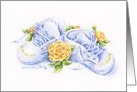 Congratulations New Baby Christian Shoes with Yellow Roses card