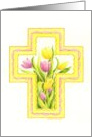 Easter Christian Beautiful Tulip Cross Joy and Peace card