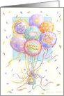 Birthday Balloons With Celebration Wishes card