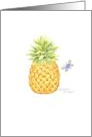 Note Card Delightful Pineapple With Butterfly Blank card