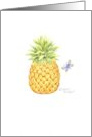 Blank Note Delightful Pineapple With Butterfly All Occasion card