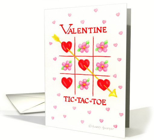 Valentine's Day Hearts Flowers Tic-Tac-Toe Game You Won My Heart card