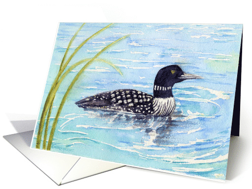 Father's Day Loon On Blue Waters card (1106762)