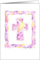 Communion Cross Shades Of Pink First Holy Communion God Bless You card