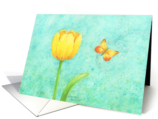 Thinking Of You Yellow Tulip Caring Thoughts Bright and Sunny Day card