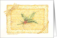 Christian Christmas Holly Please Enjoy The Gift Enclosed card