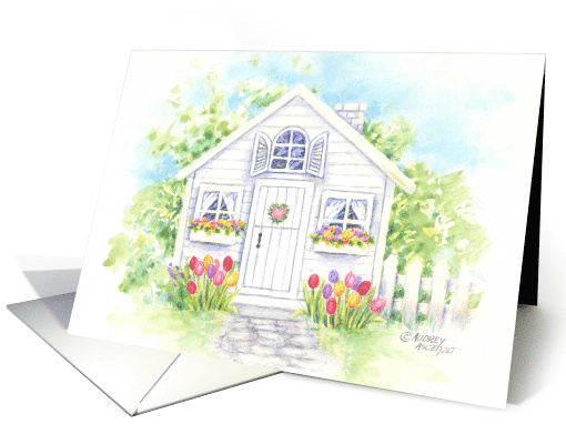 New Home Congratulations Heart And Flowers Cottage Love... (1143070)